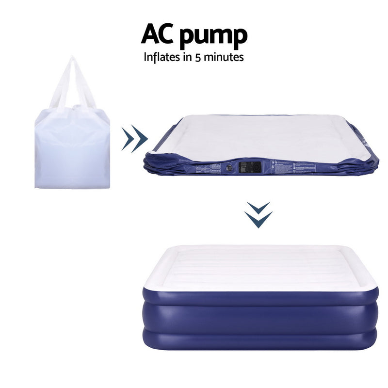 Weisshorn Air Mattress King Inflatable Bed Air bed 51cm - Outbackers