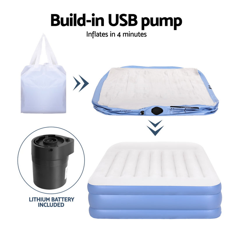 Weisshorn Air Mattress Queen Inflatable Bed 50cm Air bed - Outbackers