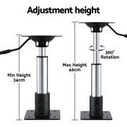 Seamanship Boat Seat Pedestal 34-46cm Adjustable Gas Lift 360 Degrees Swivel - Outbackers