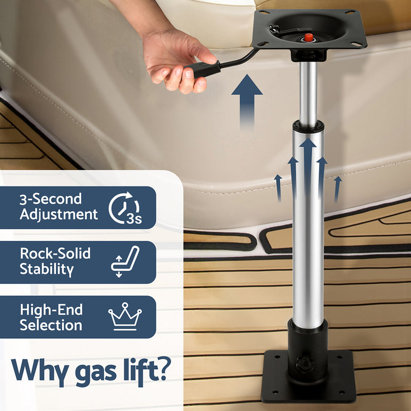 Seamanship Boat Seat Pedestal 55-75cm Adjustable Gas Lift 360 Degrees Swivel - Outbackers