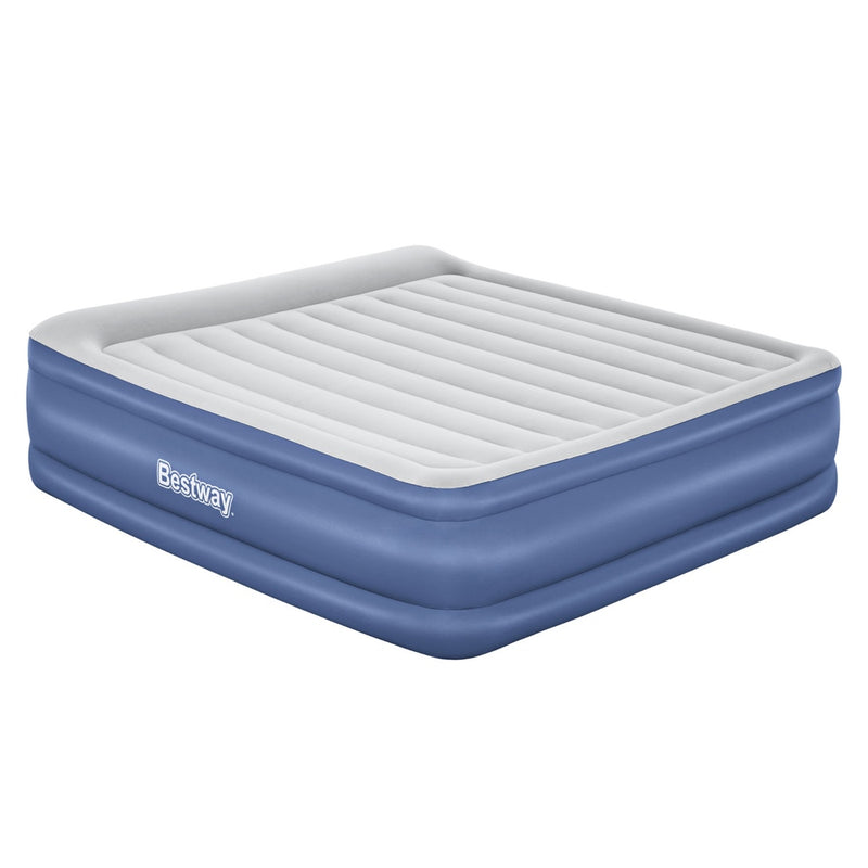 Bestway Air Mattress King Inflatable Bed 56cm Airbed Blue - Outbackers