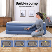 Bestway Air Mattress King Inflatable Bed 56cm Airbed Blue - Outbackers