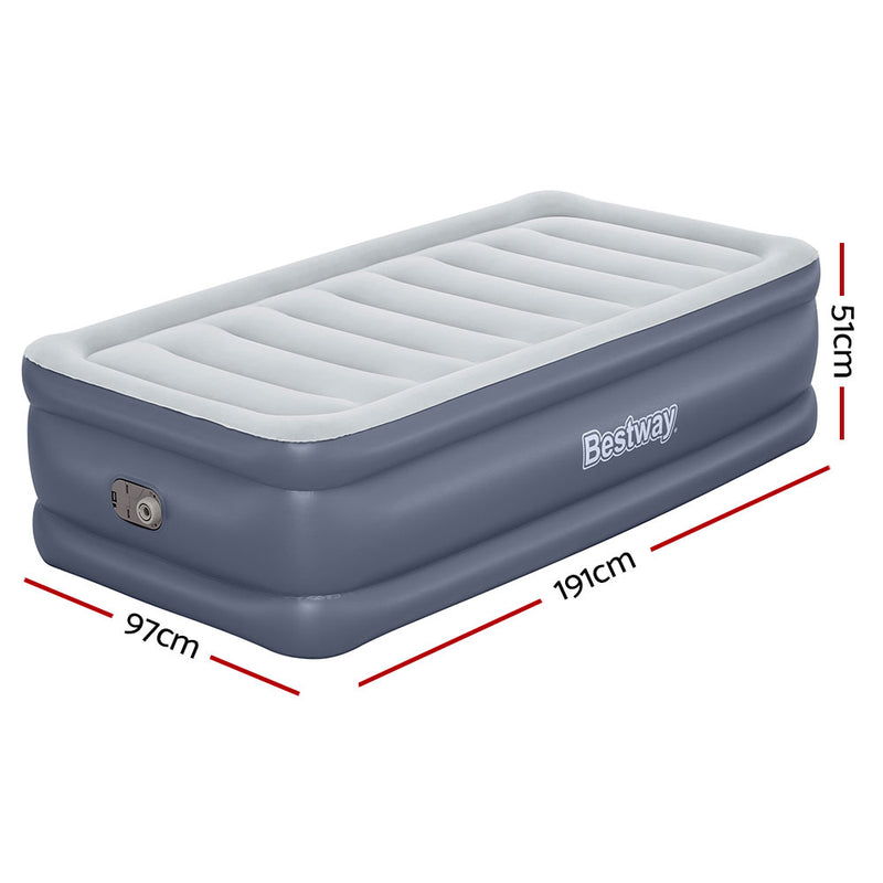 Bestway Mattress Air Bed Single Size 51CM Inflatable Camping Beds Home Outdoor - Outbackers