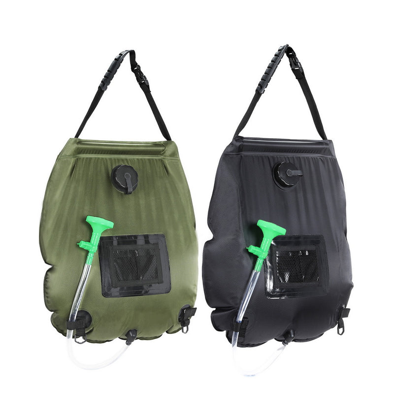 Weisshorn Camping Shower Bag 20L Set of 2 Portable Green Black - Outbackers