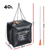 Weisshorn Camping Shower Bag 40L Black - Outbackers