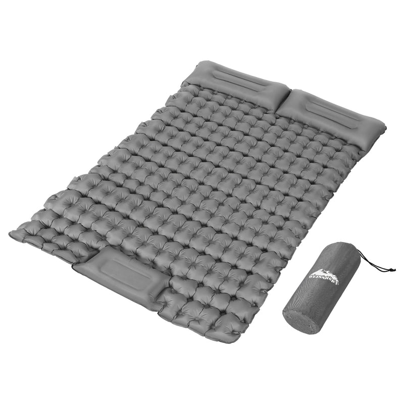 Weisshorn Self Inflating Mattress Camping Sleeping Mat Air Bed Double Pillow Bag - Outbackers