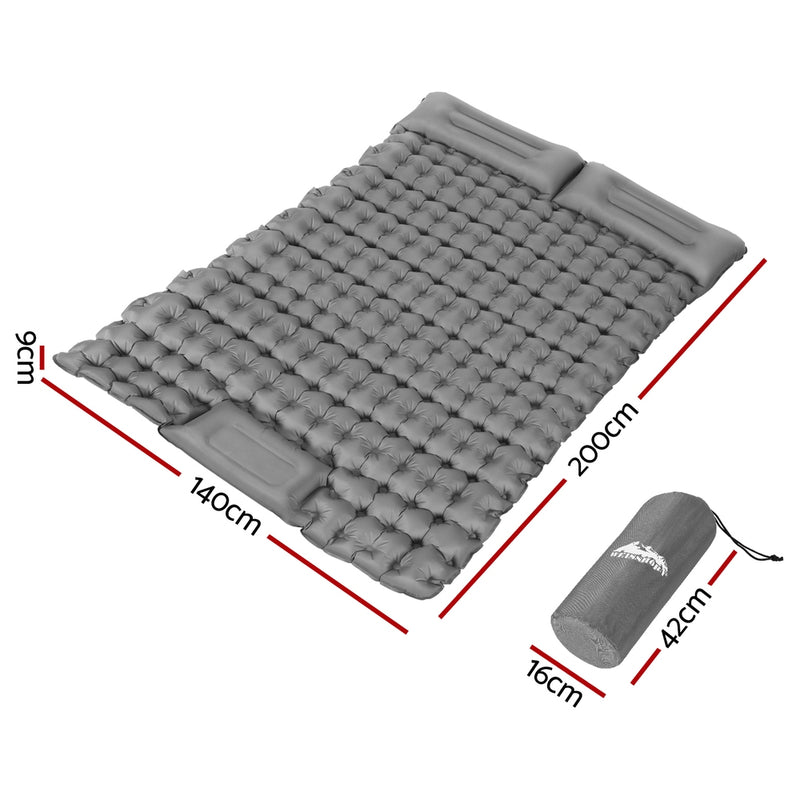 Weisshorn Self Inflating Mattress Camping Sleeping Mat Air Bed Double Pillow Bag - Outbackers
