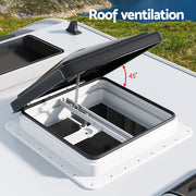 Weisshorn Caravan Roof Vent Hatch RV Skylight Motorhome Camper 350x350mm Black - Outbackers