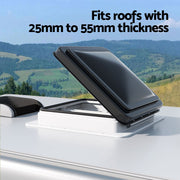 Weisshorn Caravan Roof Vent Hatch RV Skylight Motorhome Camper 350x350mm Black - Outbackers