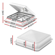 Weisshorn Caravan Roof Vent Fan Air Exhaust Hatch 12V RV Motorhome Camper White - Outbackers