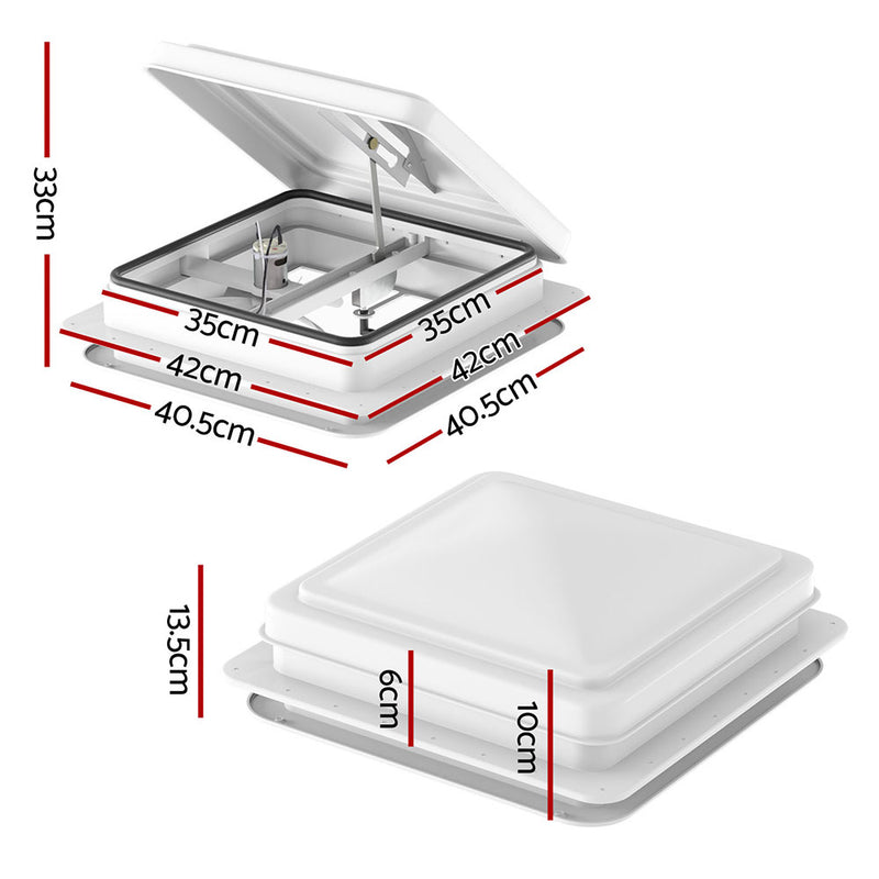 Weisshorn Caravan Roof Vent Fan Air Exhaust Hatch 12V RV Motorhome Camper White - Outbackers