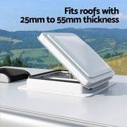 Weisshorn Caravan Roof Vent Fan Air Exhaust Hatch 12V RV Motorhome Camper White - Outbackers