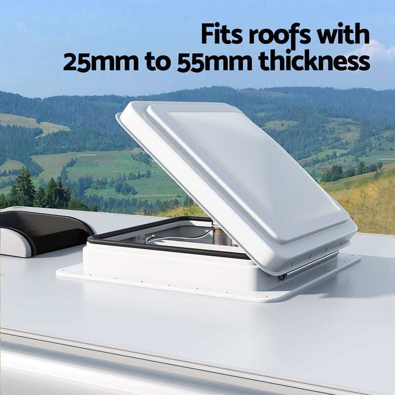 Weisshorn Caravan Roof Vent Fan Air Exhaust Hatch 12V RV Motorhome Camper White - Outbackers