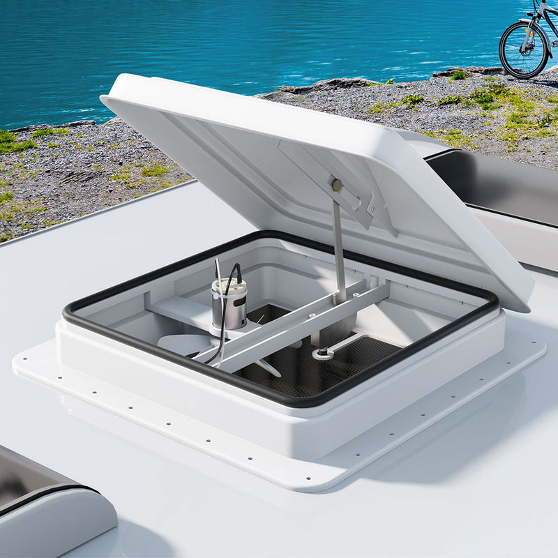 Weisshorn Caravan Roof Vent Fan Air Exhaust Hatch 12V RV Motorhome Camper White - Outbackers