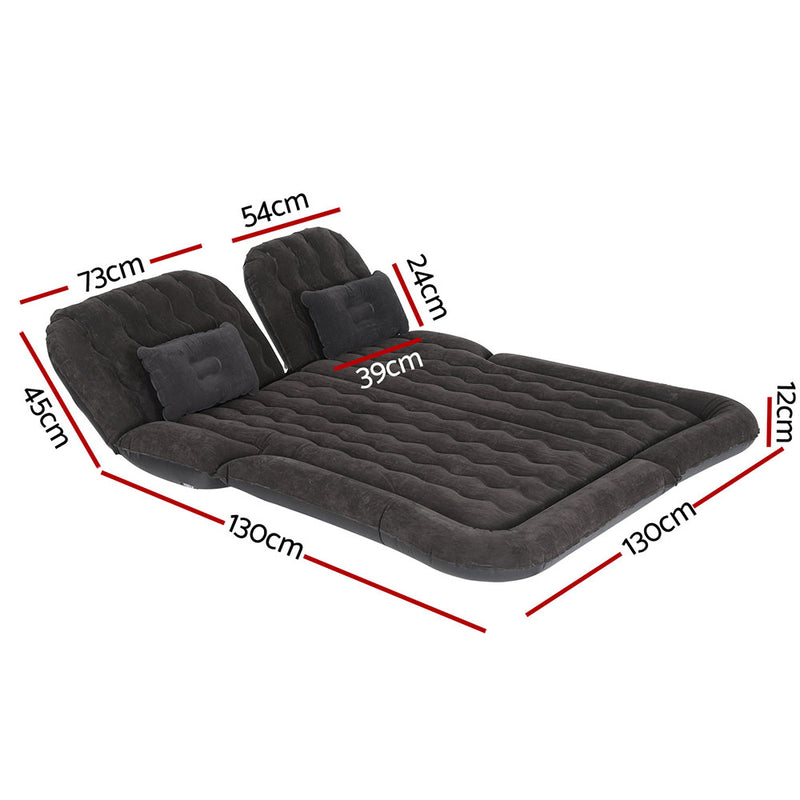 Weisshorn Car Mattress 175x130 Inflatable SUV Back Seat Camping Bed Black - Outbackers