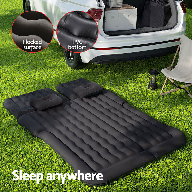 Weisshorn Car Mattress 175x130 Inflatable SUV Back Seat Camping Bed Black - Outbackers