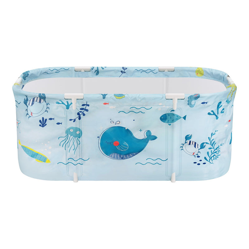 Weisshorn Foldable Bathtub PVC Spa Bucket Inflatable Cushion 113x61cm Blue - Outbackers
