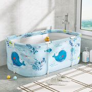 Weisshorn Foldable Bathtub PVC Spa Bucket Inflatable Cushion 113x61cm Blue - Outbackers