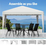 Instahut Gazebo 3x3 Pop Up Marquee Folding Tent Wedding Gazebos Camping Outdoor Canopy White - Outbackers