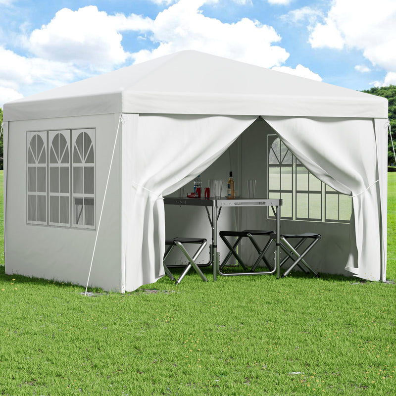 Instahut Gazebo 3x3 Pop Up Marquee Folding Tent Wedding Gazebos Camping Outdoor Canopy White - Outbackers