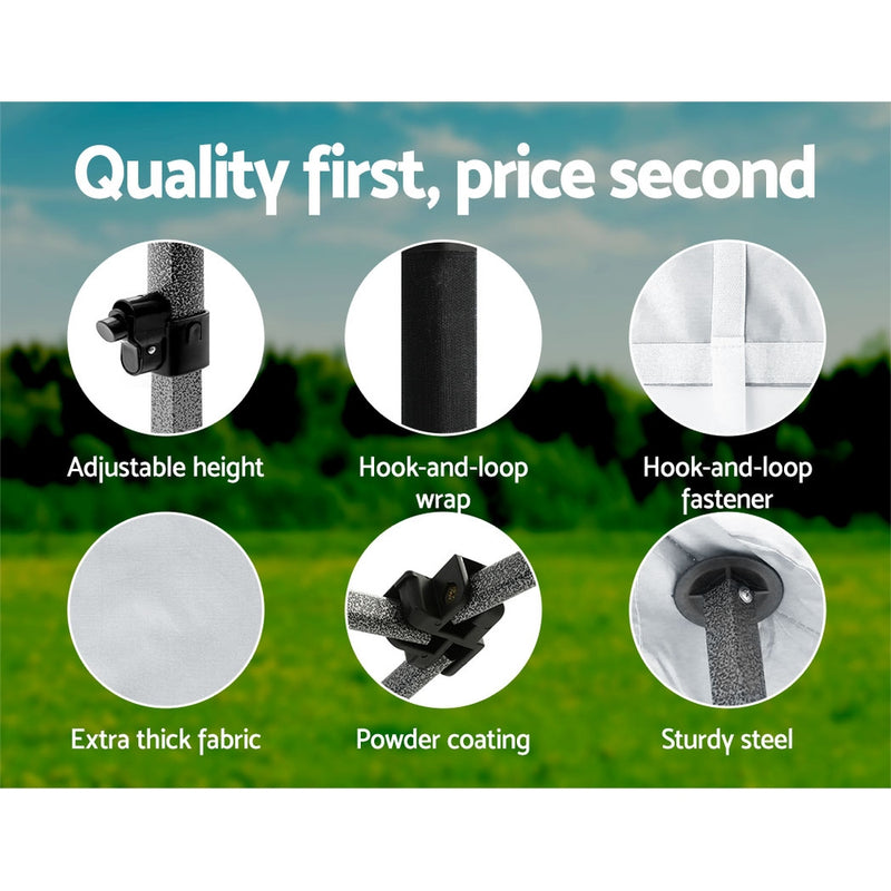 Instahut Gazebo Pop Up Marquee 3x3 Folding Tent Outdoor Camping 500D Oxford - Outbackers
