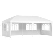 Instahut Gazebo Pop Up Marquee 3x6m Wedding Party Outdoor Camping Tent Canopy Side Wall White - Outbackers