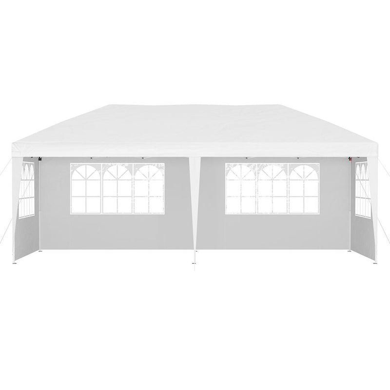 Instahut Gazebo Pop Up Marquee 3x6m Wedding Party Outdoor Camping Tent Canopy Side Wall White - Outbackers