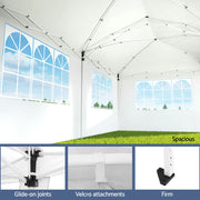 Instahut Gazebo Pop Up Marquee 3x6m Wedding Party Outdoor Camping Tent Canopy Side Wall White - Outbackers