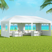 Instahut Gazebo Pop Up Marquee 3x6m Wedding Party Outdoor Camping Tent Canopy Side Wall White - Outbackers
