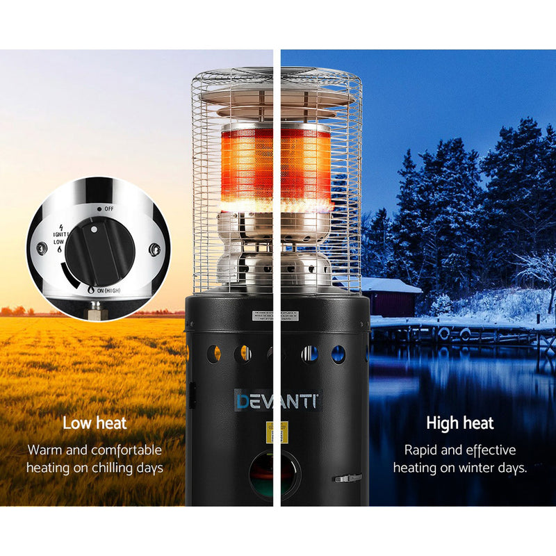 Devanti Outdoor Gas Patio Heater Black - Outbackers
