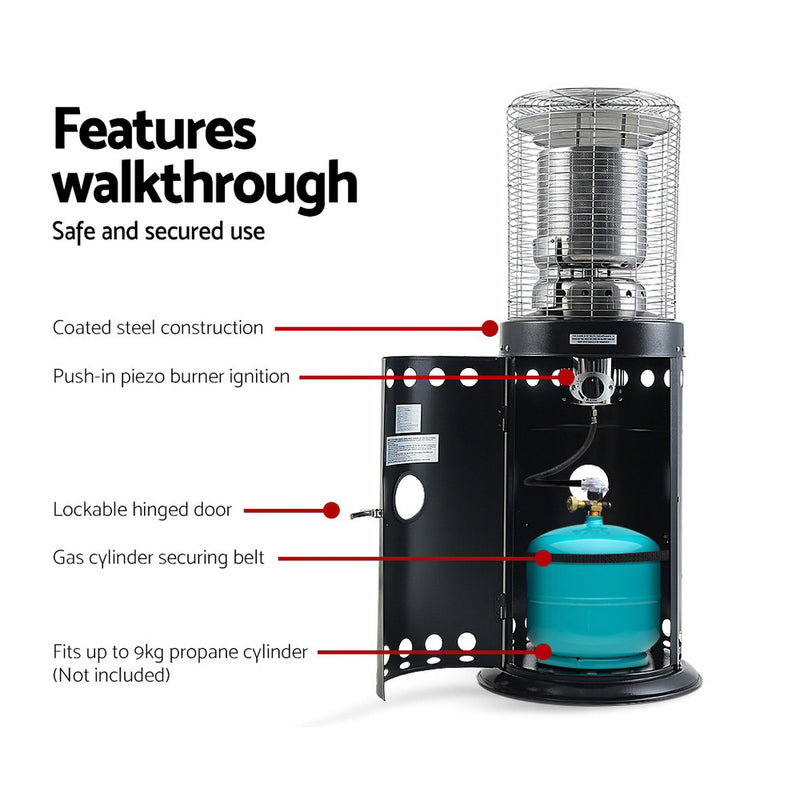 Devanti Outdoor Gas Patio Heater Black - Outbackers