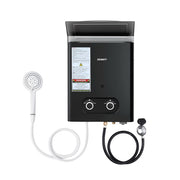 Devanti Portable Gas Water Heater LPG-powered System Black - Outbackers