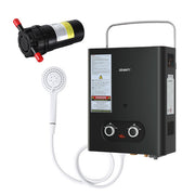 Devanti Portable Gas Water Heater LPG-powered System Black With Pump - Outbackers