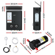 Devanti Portable Gas Water Heater LPG-powered System Black With Pump - Outbackers
