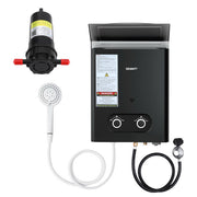 Devanti Portable Gas Water Heater LPG-powered System Black With Pump - Outbackers
