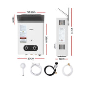 Devanti Portable Gas Water Heater Outdoor Camping Shower White - Outbackers
