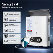 Devanti Portable Gas Water Heater Outdoor Camping Shower White - Outbackers