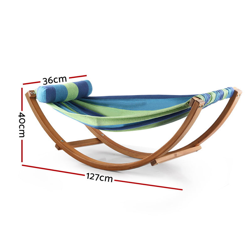 Gardeon Hammock Bed Outdoor Camping Kids Timber Hammock Rocking - Outbackers