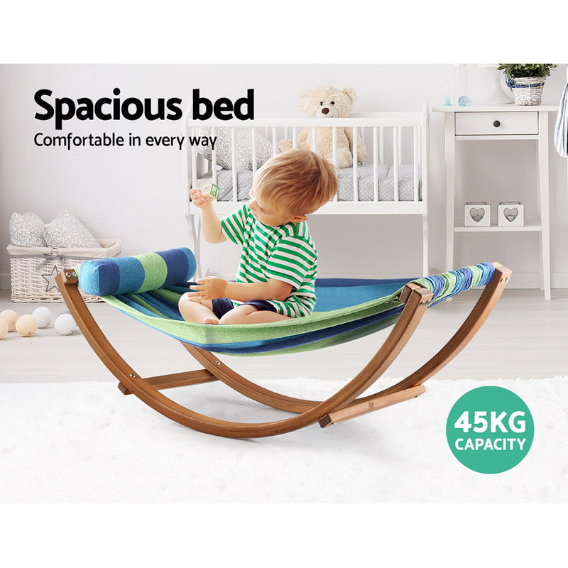 Gardeon Hammock Bed Outdoor Camping Kids Timber Hammock Rocking - Outbackers
