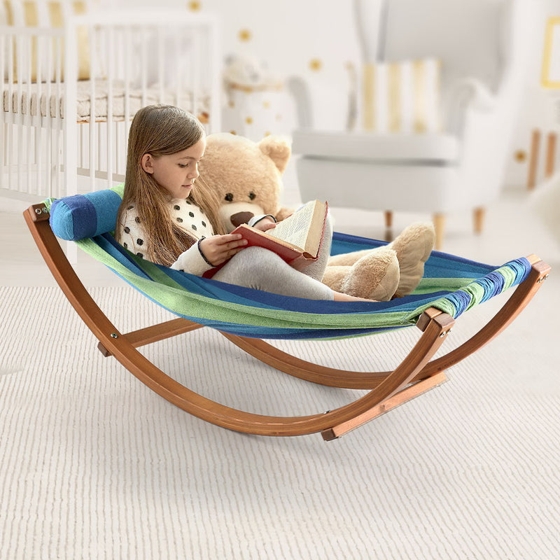 Gardeon Hammock Bed Outdoor Camping Kids Timber Hammock Rocking - Outbackers