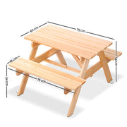 Keezi Kids Outdoor Table and Chairs Picnic Bench Set Children Wooden - Outbackers