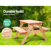 Keezi Kids Outdoor Table and Chairs Picnic Bench Set Children Wooden - Outbackers