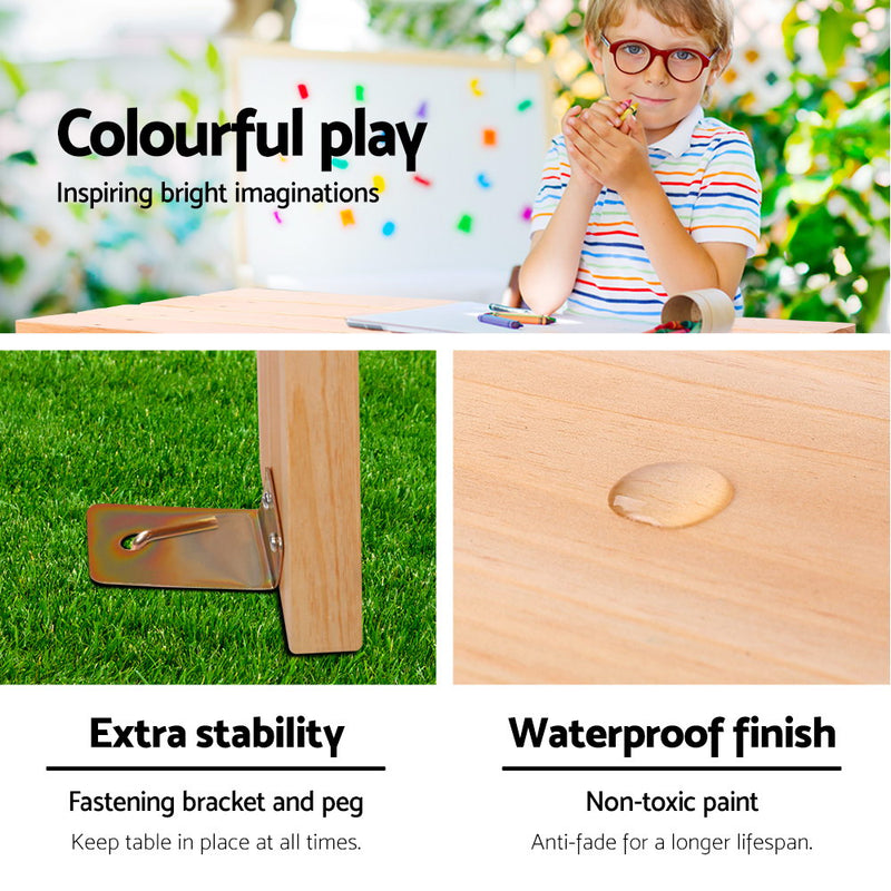 Keezi Kids Outdoor Table and Chairs Picnic Bench Set Children Wooden - Outbackers