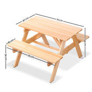 Keezi Kids Wooden Picnic Table Set with Umbrella - Outbackers