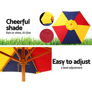 Keezi Kids Wooden Picnic Table Set with Umbrella - Outbackers