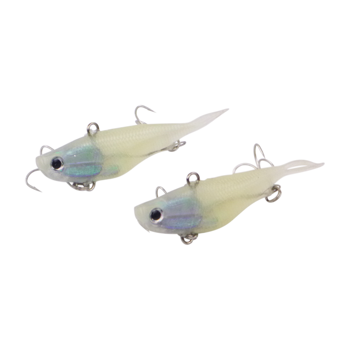 Swimerz 95mm Soft Vibe, White, 2 pack-0