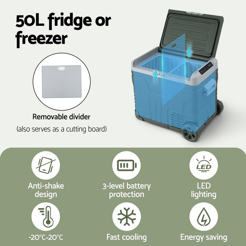 Portable Fridge 50L Camping Bar Fridges Freezer 12V/24V/240V - Outbackers