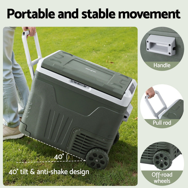 Portable Fridge 50L Camping Bar Fridges Freezer 12V/24V/240V - Outbackers