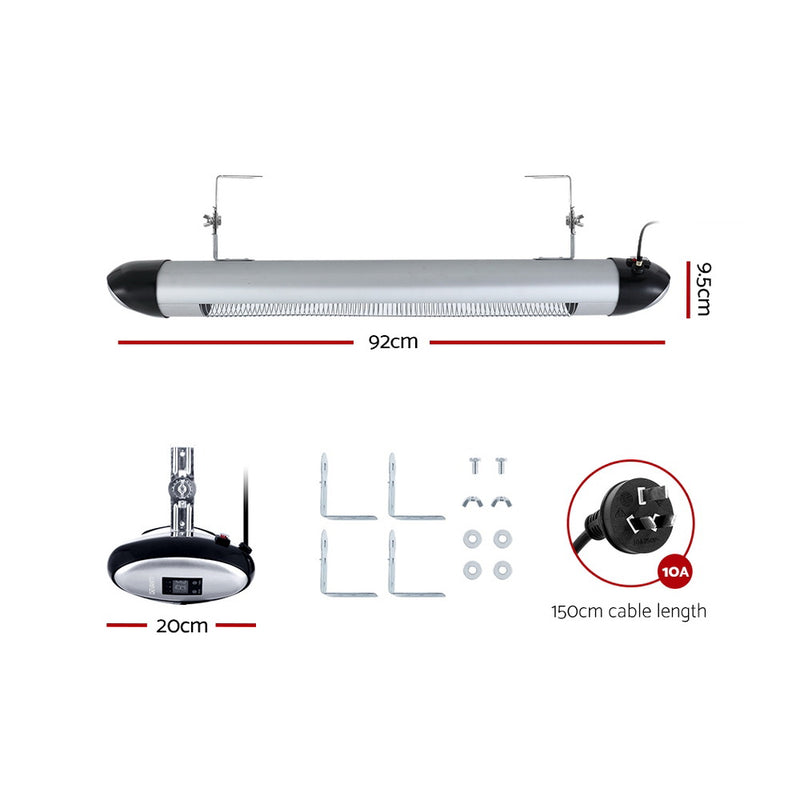 Devanti Electric Strip Heater Radiant Heaters 2000W - Outbackers