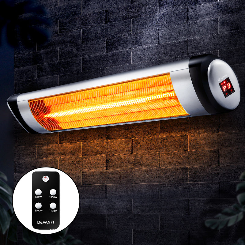 Devanti Electric Strip Heater Radiant Heaters 2000W - Outbackers